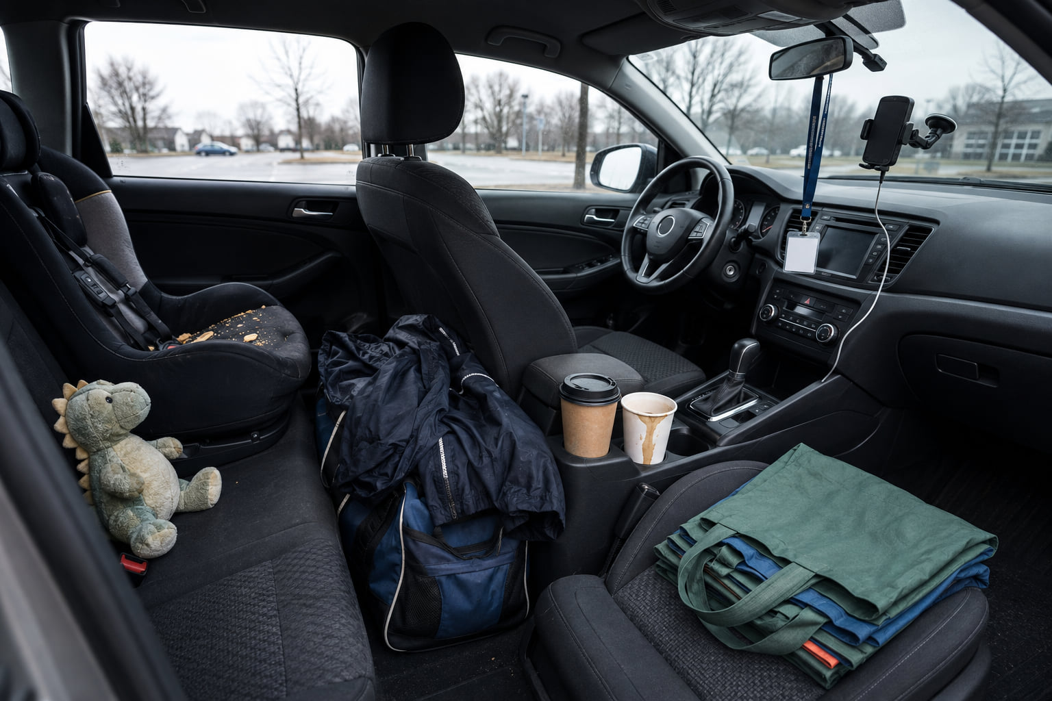 A parked car, Monday morning