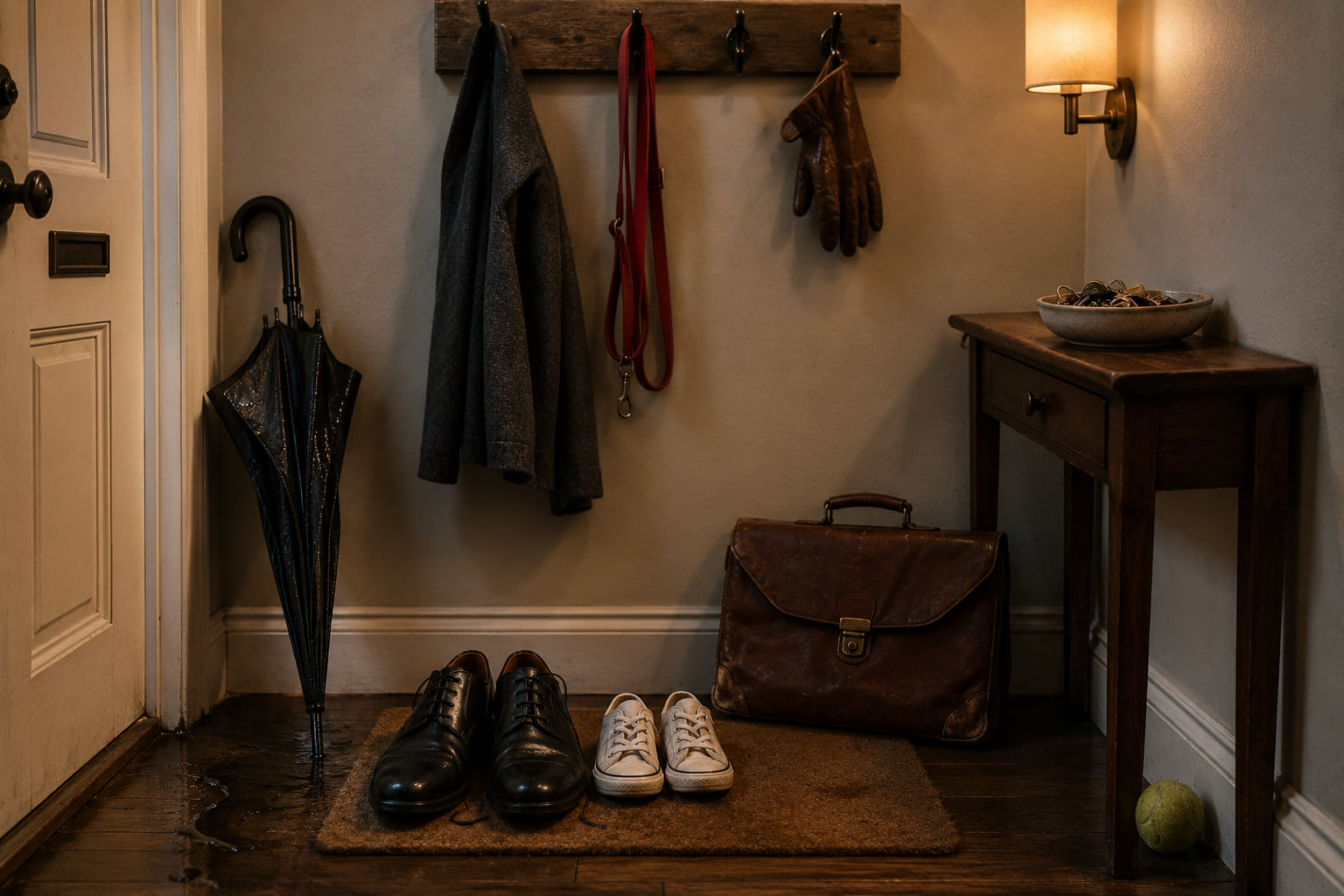 Clue Museum training scene from Daily Holmes: an apartment entryway read for deductions