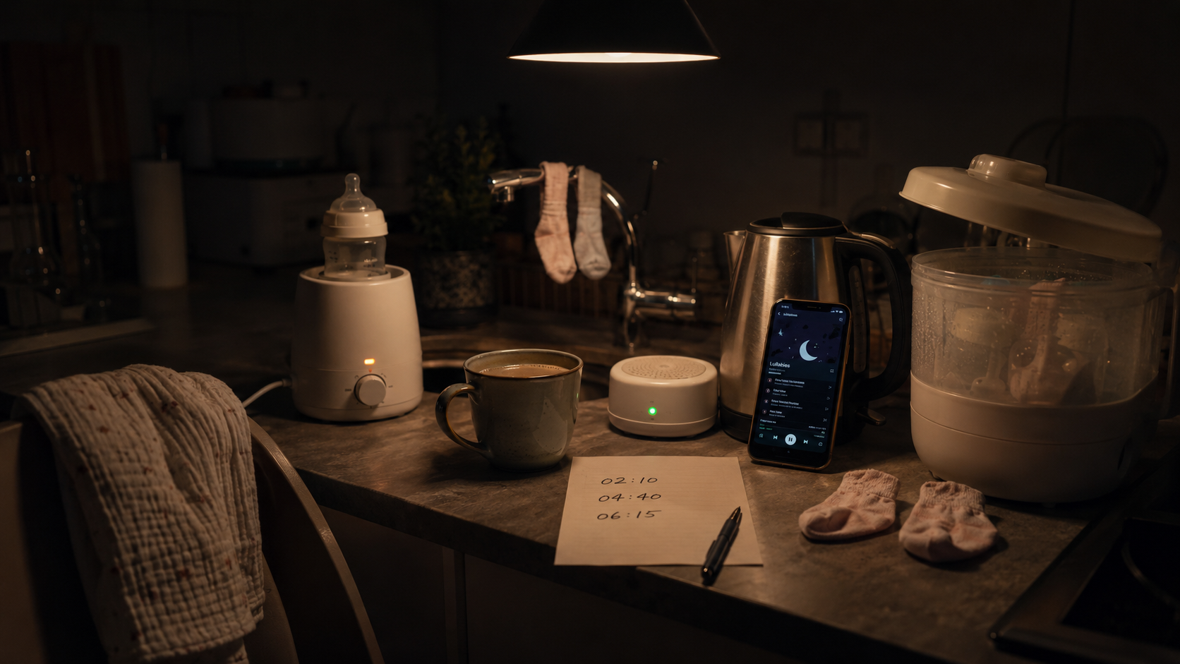 A kitchen counter at 3am